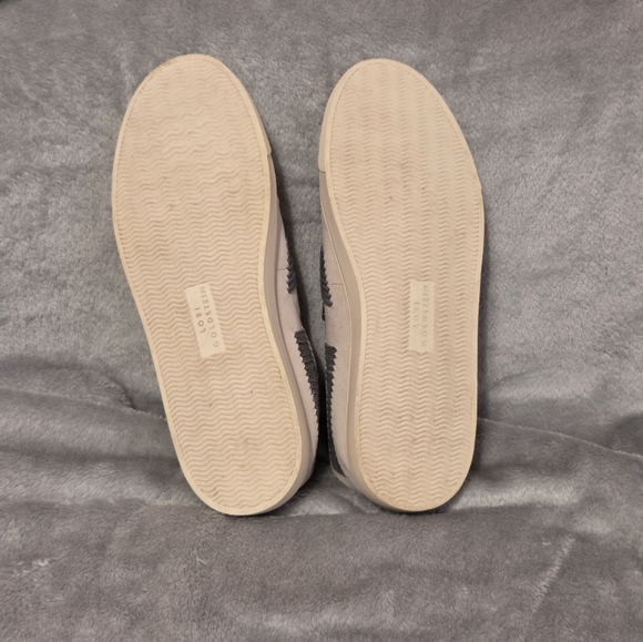 Lori Goldstein White & Gray Suede Leather Braided Slip On Li-Baize Sneakers 8.5 - Picture 7 of 10